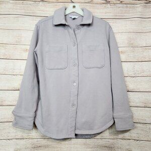 ATHLETA Retroplush Shirt Jacket XXS Lavender Purple Cozy Pockets Heavy Shirt